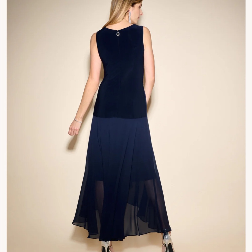 NWT Joseph Ribkoff Pleated High-Low Maxi Dress in black - Picture 4 of 5